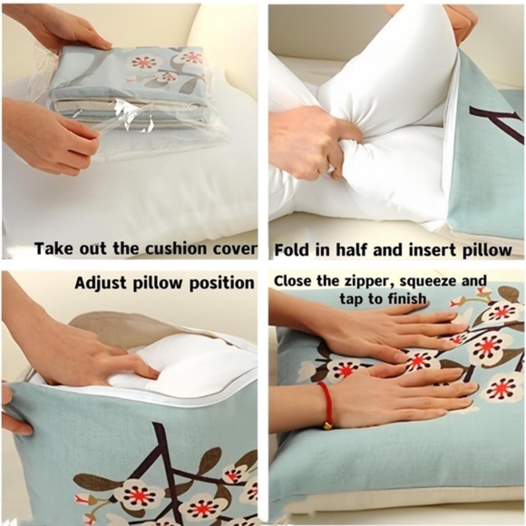 Green Floral‎ Outdoor Throw Pillow Covers - Set of 4 - Picture 8 of 12